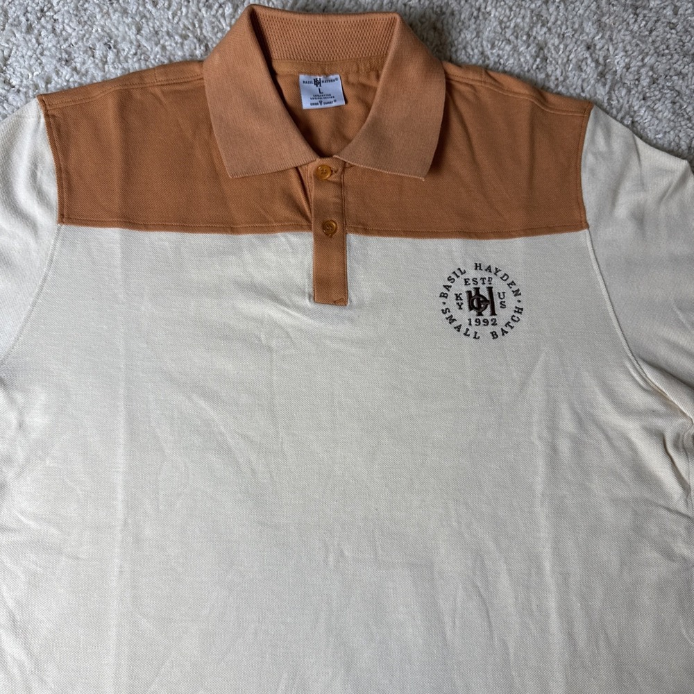 Basil Hayden Small Batch Large Mens Polo Shirt James B. Beam Distillery EUC